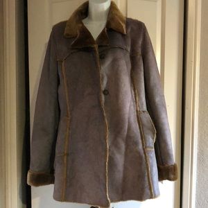 Brandon Thomas Med length Winter Coat Faux Fur Med